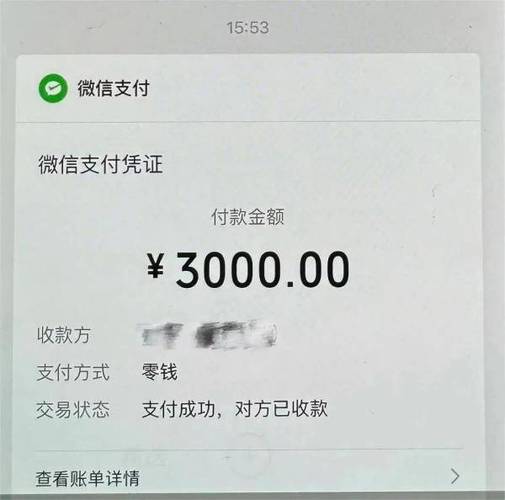 微信3000块钱截图