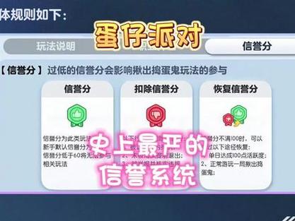 蛋仔信誉积分低于60怎么恢复图标