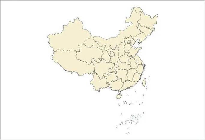 中国地图不带省份空白