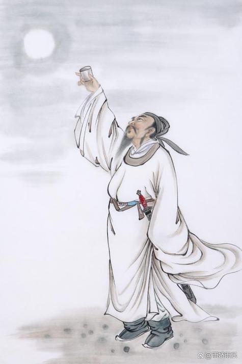 李白黑白图片图标
