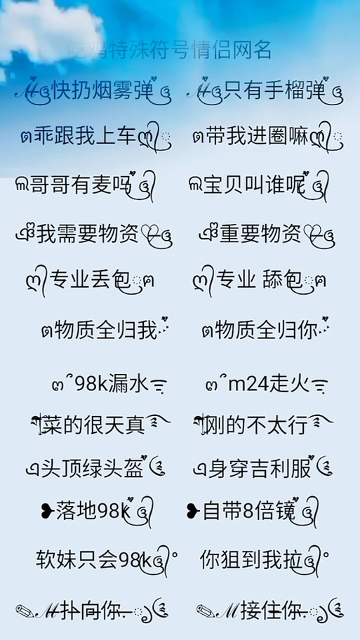 和平精英空格符号代码复制游戏截图