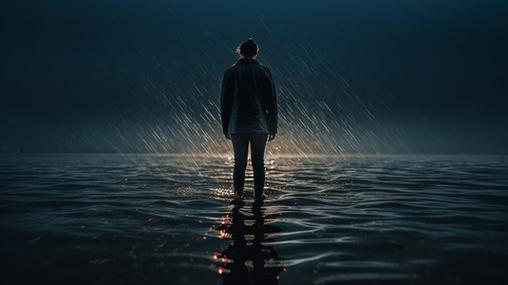 男人淋雨的图片伤感背影缩略图