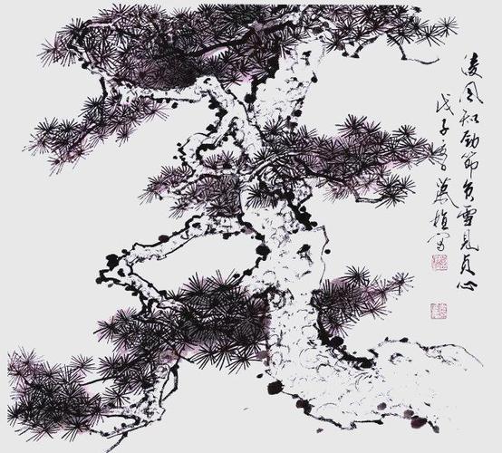 松柏画法图标