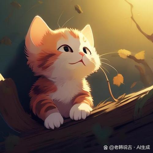 一只小花猫喵喵叫图标
