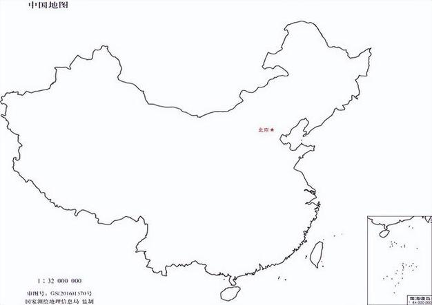 中国地图空白版打印缩略图