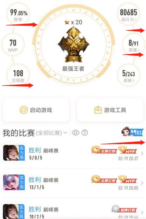 输入王者id查战绩黑科技图标