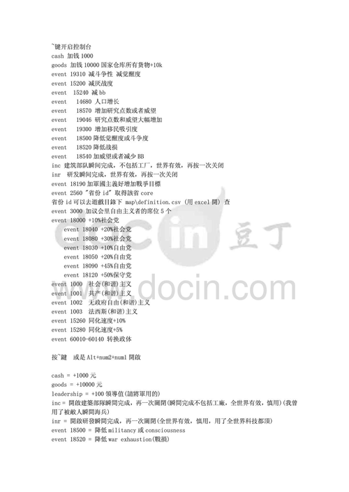维多利亚2控制台代码大全缩略图
