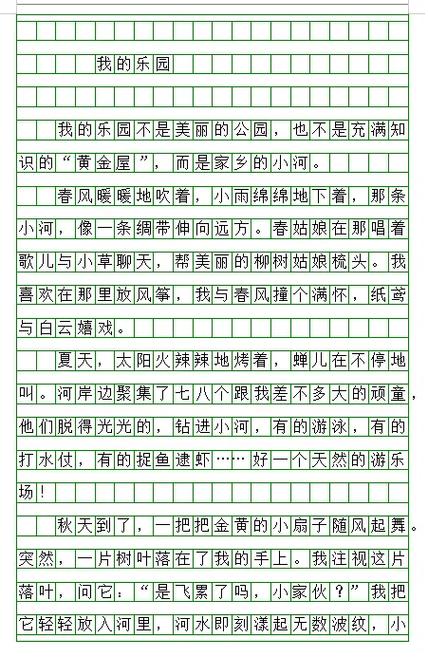 关于写我的乐园的作文
