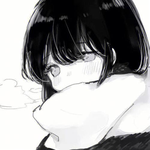 卡通黑白头像女图标