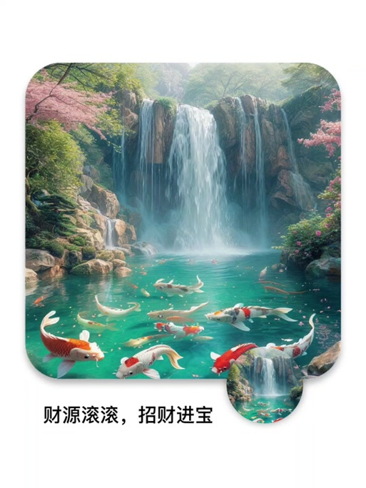 流水生财山水画高清图片微信头像缩略图