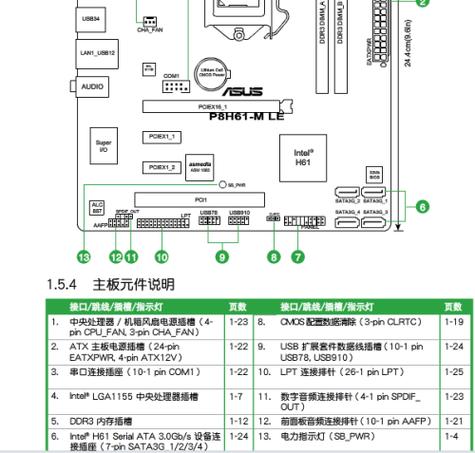 华硕p8h61大板接线图解缩略图