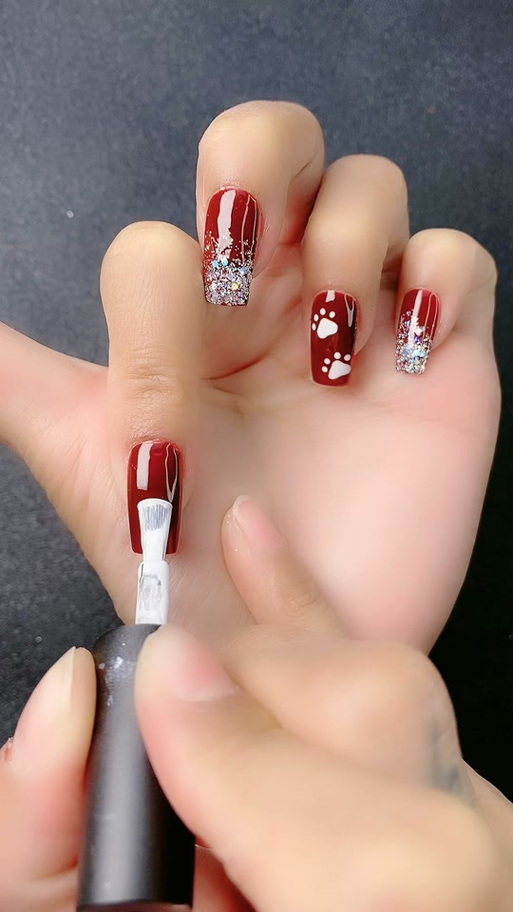 招财猫美甲图片 款式