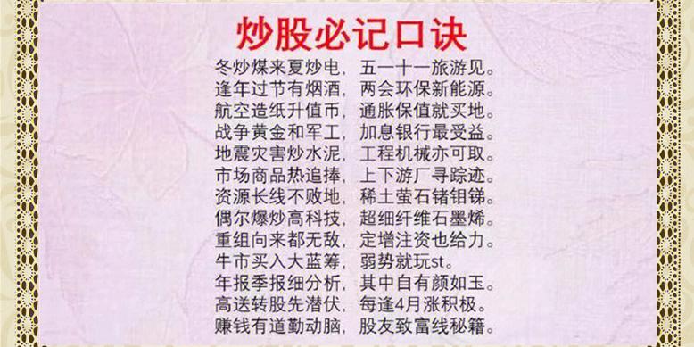 炒股必背21句口诀