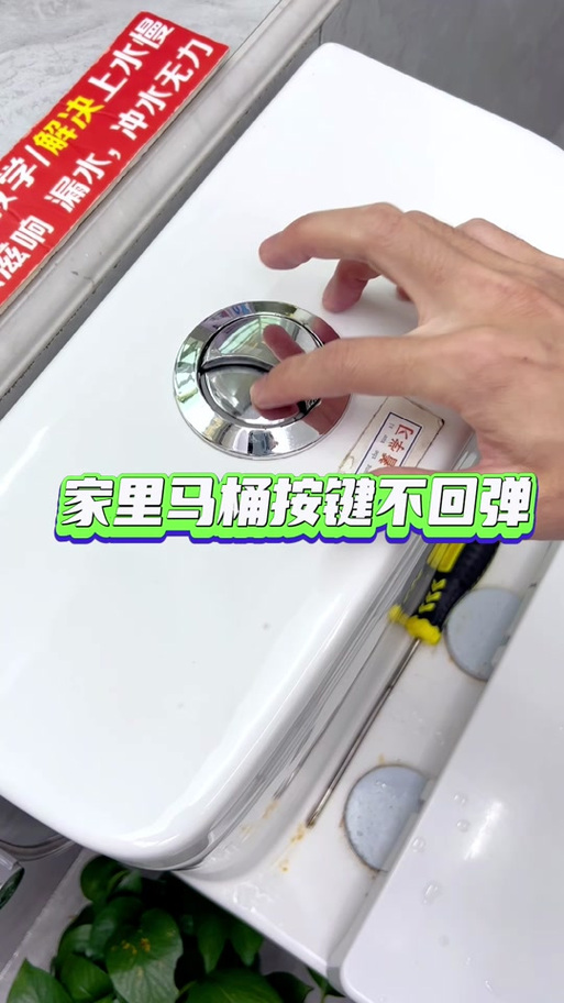 马桶按键按下去弹不上来图标