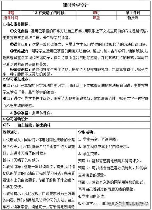 人教版四年级下册语文教案缩略图