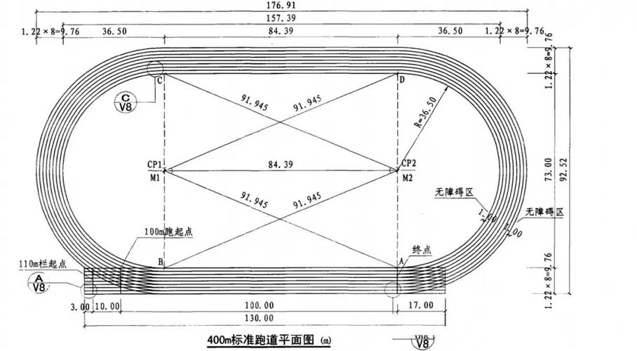 标准跑道尺寸平面图图标