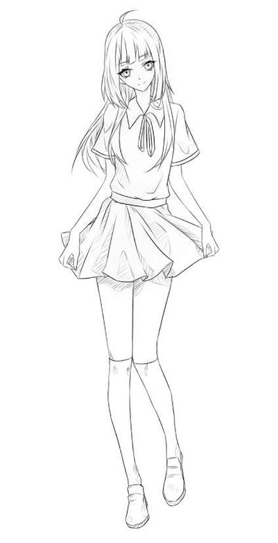 漫画人物女手绘全身缩略图