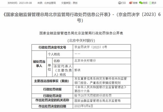 北京中关村银行投诉电话