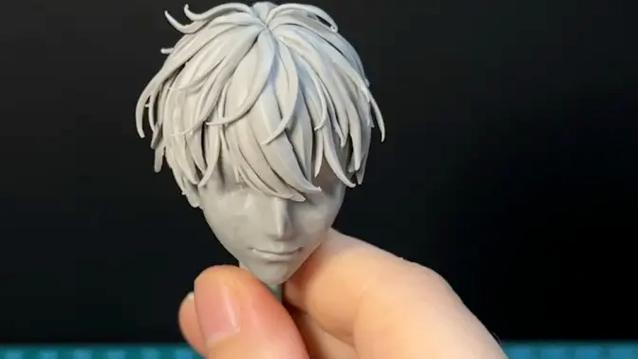 用粘土做男生头发