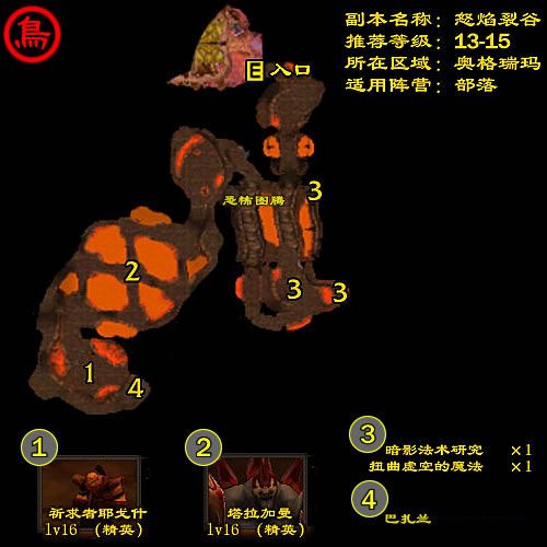怒焰裂谷boss分布图图标