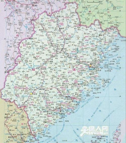 福建省地图各市县地图缩略图