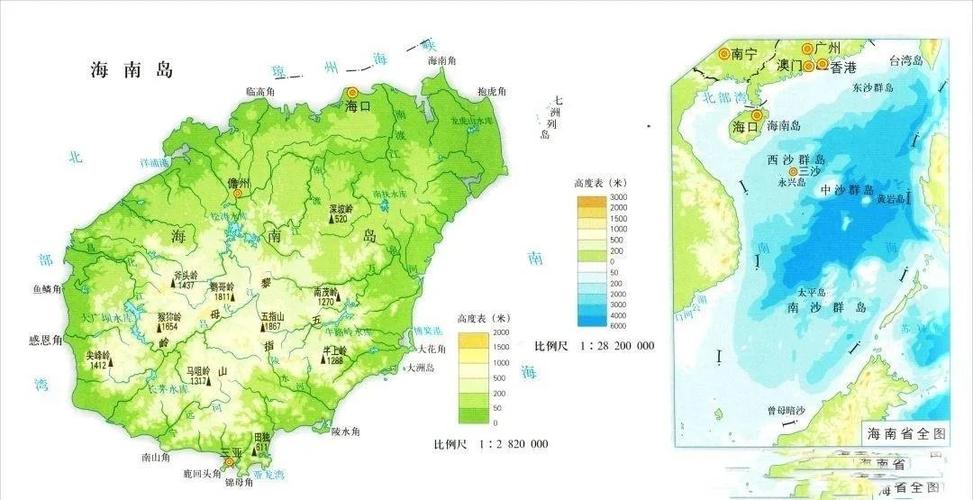 海南省地形地貌图缩略图