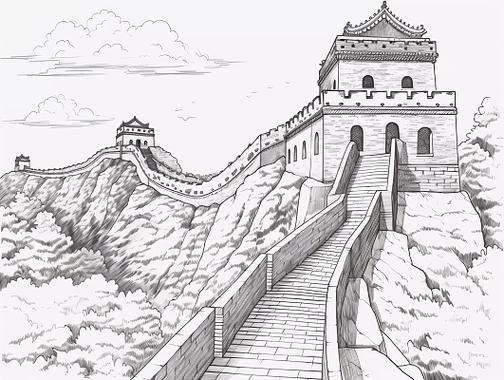 手绘中国地图轮廓图标