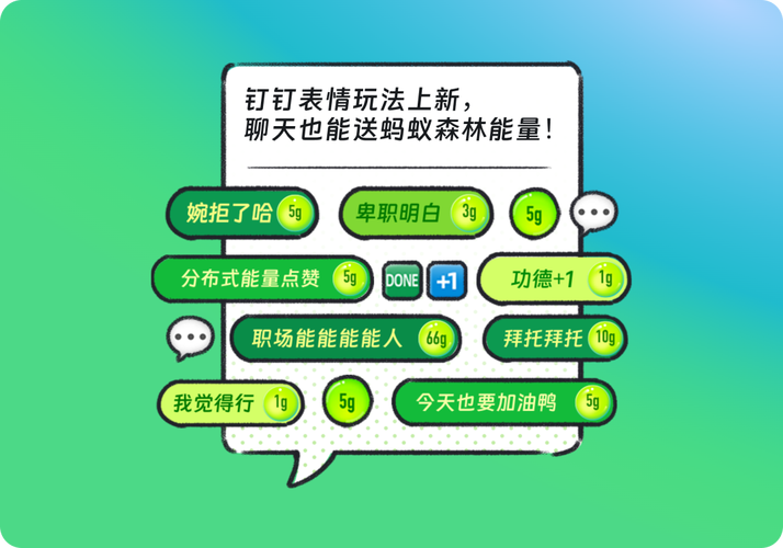钉钉如何产生绿色能量图标
