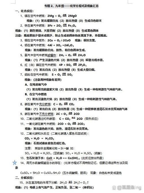 初三化学知识点总结归纳(完整版)缩略图