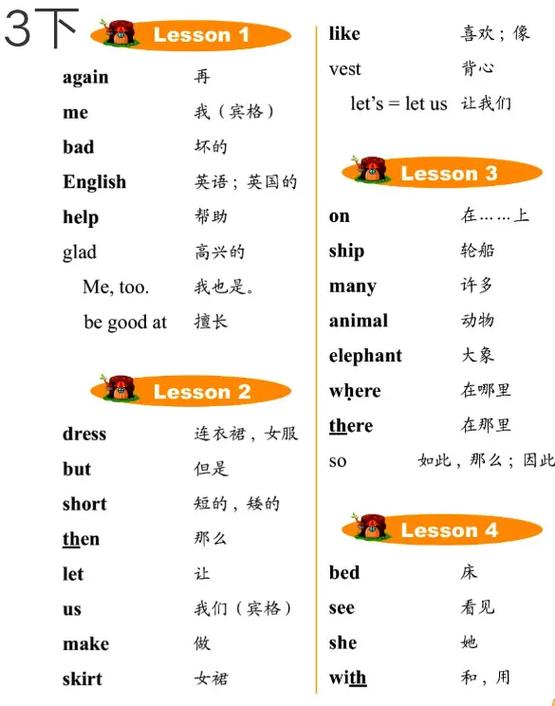 六年级英语下册单词表游戏截图