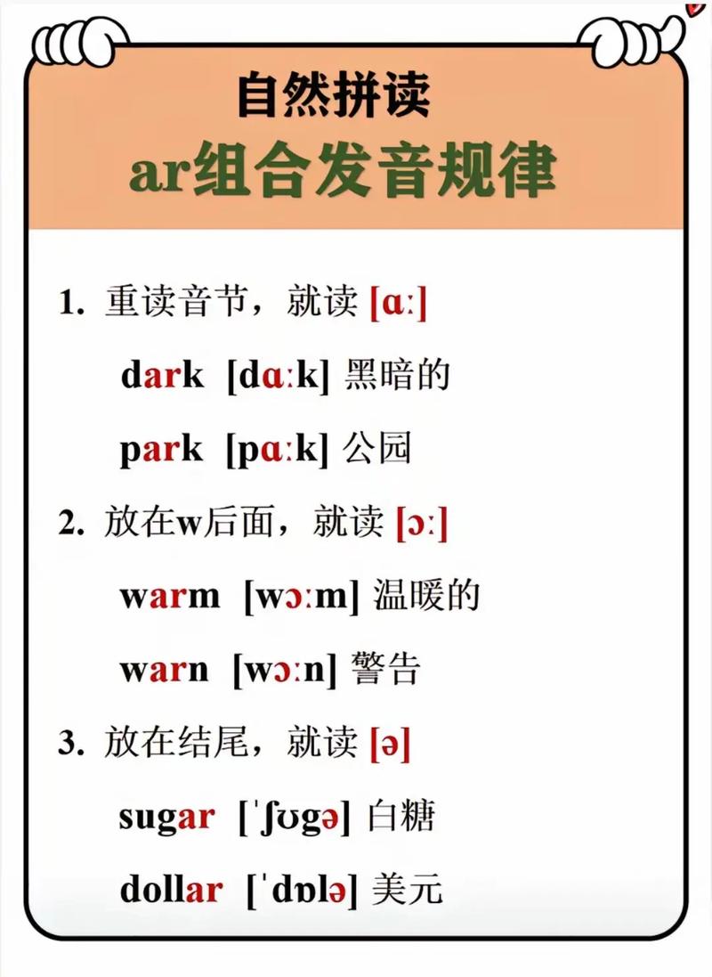 英语ar组合发什么音