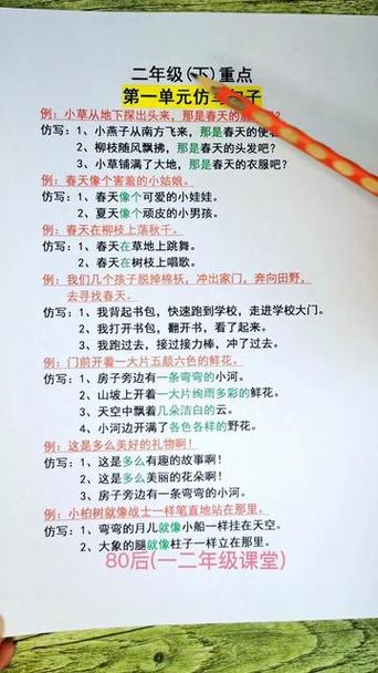 二年级仿写句子100例图标