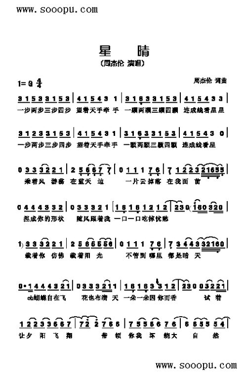 《星晴》周杰伦歌词缩略图