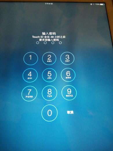 ipad突然要输入密码图标