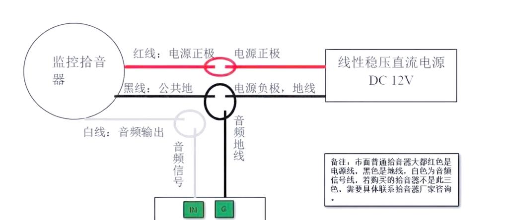 摄像头拾音器怎么接线