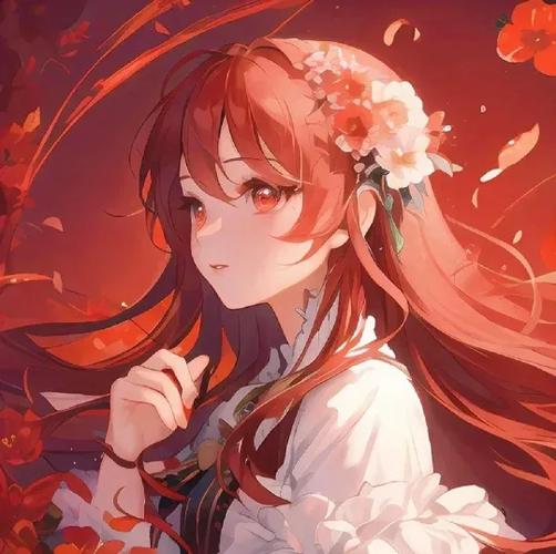 二次元红色系唯美图片图标