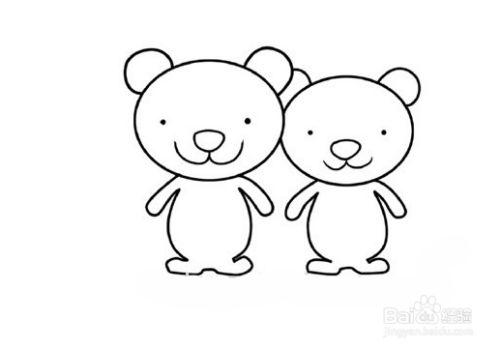 两只小熊简笔画图标