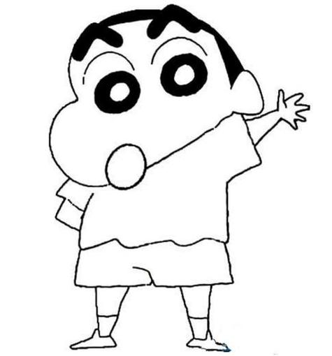 蜡笔小新画画图片