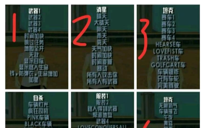 圣安地列斯下滑作弊菜单中文游戏截图