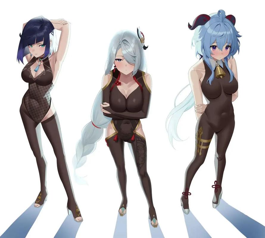 甘雨开襟开叉裙鞋子选择看书版