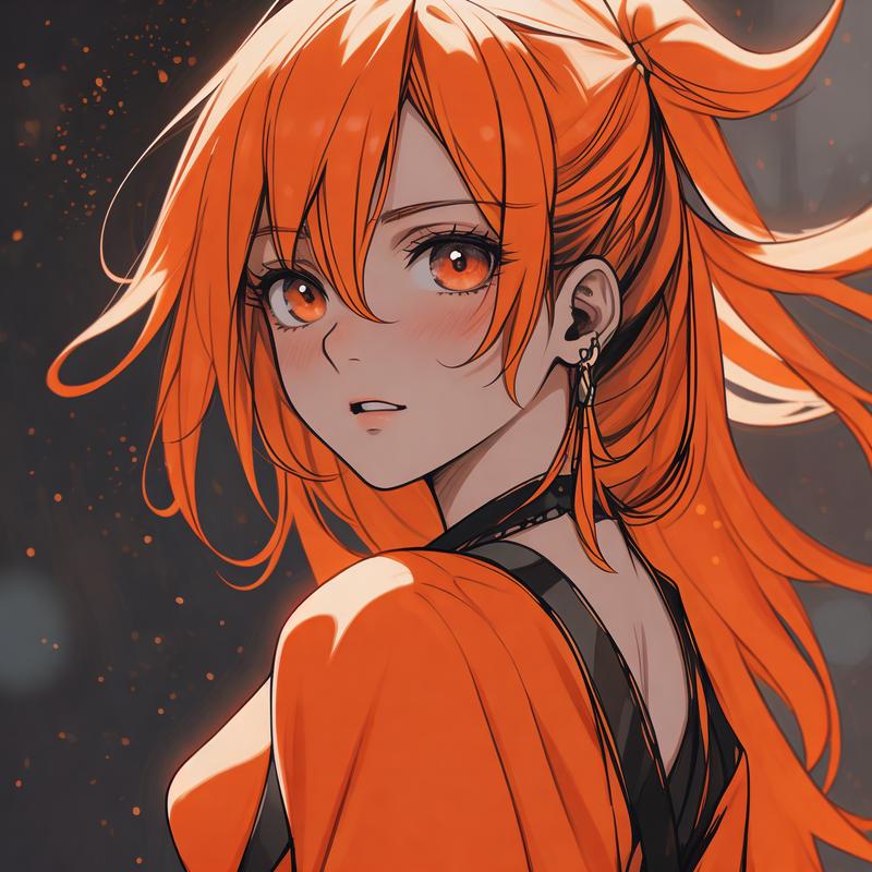 动漫美女橙色版