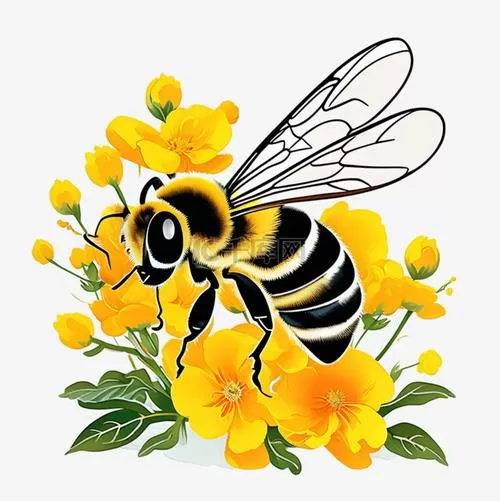 蜜蜂在花丛中采蜜缩略图